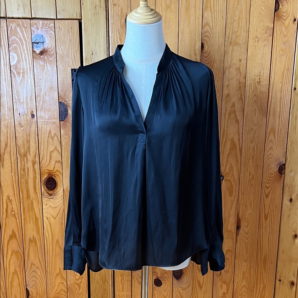 Zadig & Voltaire Black Satin Blouse Telia Satin Perm